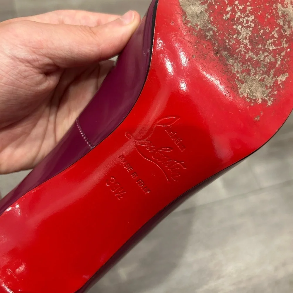 Christian Louboutin Purple Patent Leather Heels Women Size 39.5 Pre-Owned‎ - Picture 7 of 7